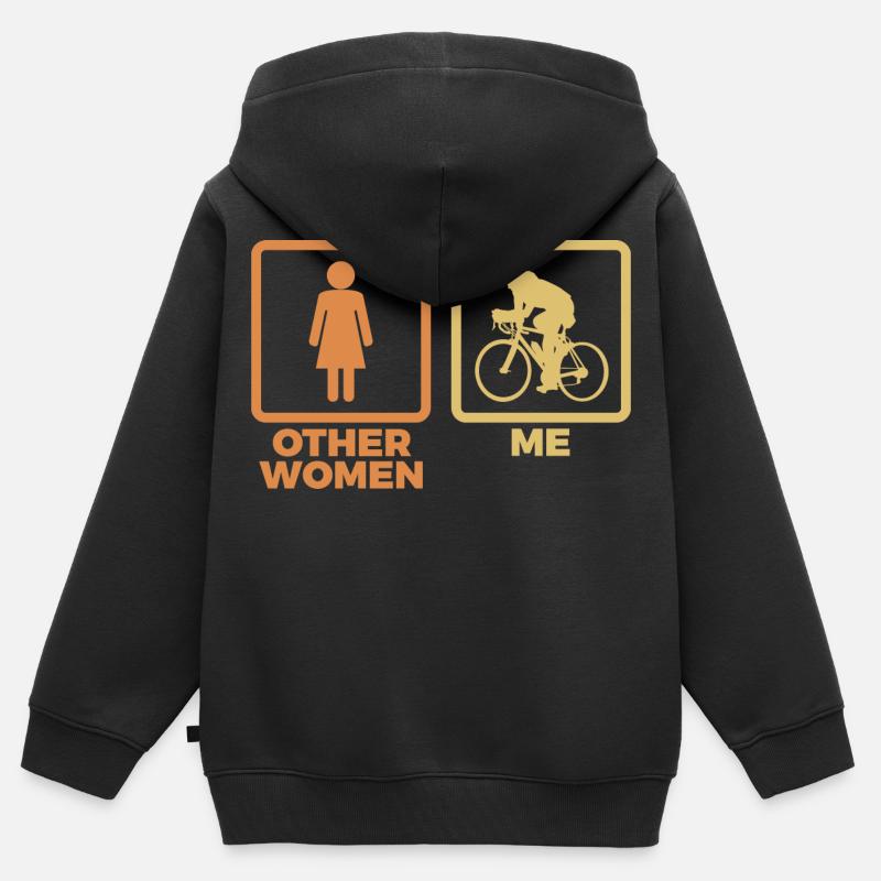 Cycliste - Sweat Premium à capuche zippé enfant bio - noir