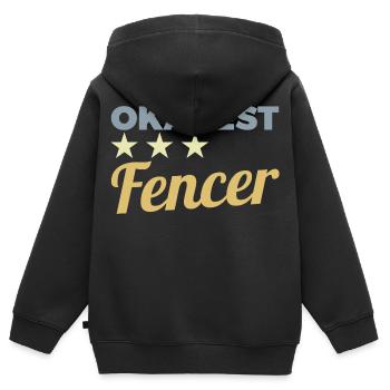 Escrimeur moyen - Sweat Premium à capuche zippé enfant bio - noir - Dos - AI Model Kid Male (0cm)