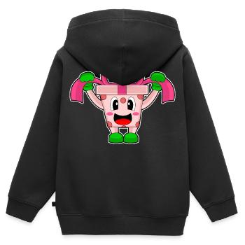 Paket Weihnachten - Kinder Premium Organic Zip Hoodie - Schwarz - Hinten - AI Model Kid Male (0cm)