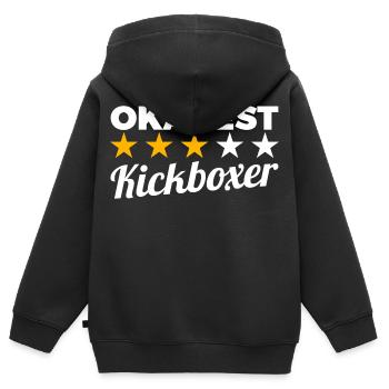 Kickboxeur moyen - Sweat Premium à capuche zippé enfant bio - noir - Dos - AI Model Kid Male (0cm)