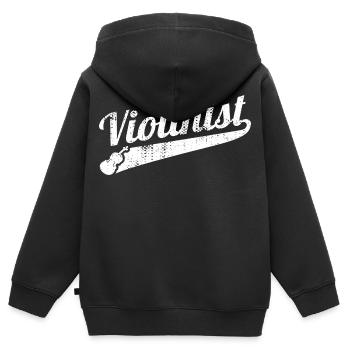 Lustiger Violinist - Kinder Premium Organic Zip Hoodie - Schwarz - Hinten - AI Model Kid Male (0cm)