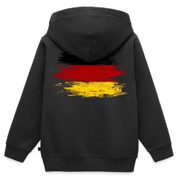 Deutschland Flagge used - Kinder Premium Organic Zip Hoodie - Schwarz - Hinten - AI Model Kid Male (0cm)