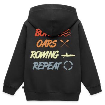 Bateau Rames Aviron Répéter - Sweat Premium à capuche zippé enfant bio - noir - Dos - AI Model Kid Male (0cm)