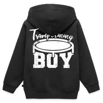 Trampoline Jumper Boy - Kids Premium Organic Zip-up Hoodie - black - Back - AI Model Kid Male (0cm)