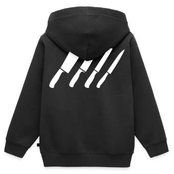 Messer Zeichnung - Kinder Premium Organic Zip Hoodie - Schwarz - Hinten - AI Model Kid Male (0cm)