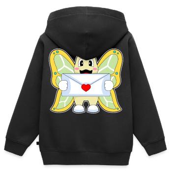 Schmetterling Liebesbrief - Kinder Premium Organic Zip Hoodie - Schwarz - Hinten - AI Model Kid Male (0cm)