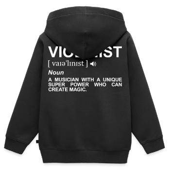 Violinisten Wörterbuch - Kinder Premium Organic Zip Hoodie - Schwarz - Hinten - AI Model Kid Male (0cm)