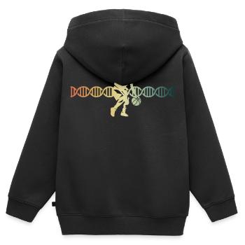 Basketball DNS DNA Streetball | - Kinder Premium Organic Zip Hoodie - Schwarz - Hinten - AI Model Kid Male (0cm)