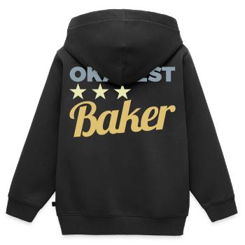 Boulanger moyen - Sweat Premium à capuche zippé enfant bio - noir - Dos - AI Model Kid Male (0cm)