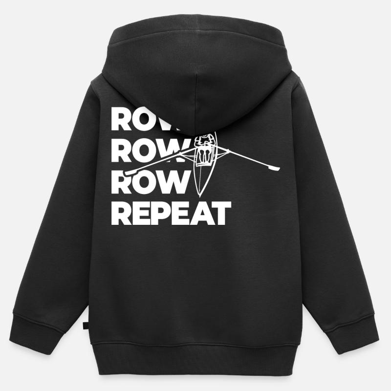 Aviron Aviron Aviron Répétition de l’aviron - Sweat Premium à capuche zippé enfant bio - noir