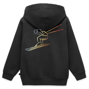 Wintersport Skizze - Kinder Premium Organic Zip Hoodie - Schwarz - Hinten - AI Model Kid Male (0cm)