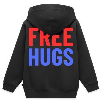 Câlins gratuits - Sweat Premium à capuche zippé enfant bio - noir - Dos - AI Model Kid Male (0cm)