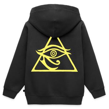 La pyramide du dieu Horus - Sweat Premium à capuche zippé enfant bio - noir - Dos - AI Model Kid Male (0cm)
