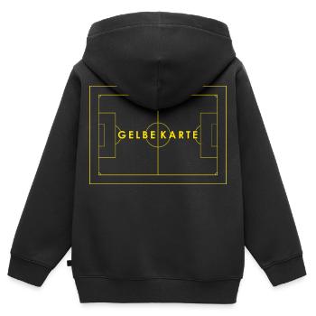 GELBE KARTE outline - Fußball, Fußballfeld - Kinder Premium Organic Zip Hoodie - Schwarz - Hinten - AI Model Kid Male (0cm)