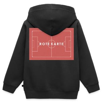 ROTE KARTE Fußball Statement - Kinder Premium Organic Zip Hoodie - Schwarz - Hinten - AI Model Kid Male (0cm)