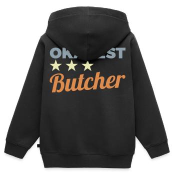 Boucher moyen - Sweat Premium à capuche zippé enfant bio - noir - Dos - AI Model Kid Male (0cm)