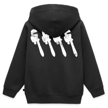 Croquis de clé à pipe - Sweat Premium à capuche zippé enfant bio - noir - Dos - AI Model Kid Male (0cm)