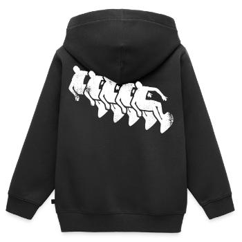 Wellenreiter Zeichnung - Kinder Premium Organic Zip Hoodie - Schwarz - Hinten - AI Model Kid Male (0cm)