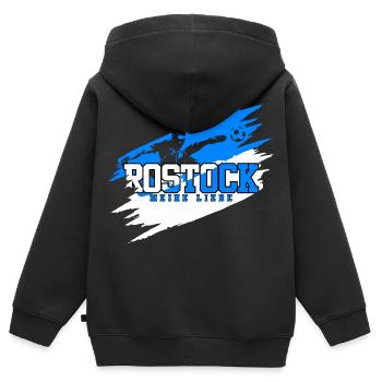 Rostock Soccer Nord Mon Amour - Sweat Premium à capuche zippé enfant bio - noir - Dos - AI Model Kid Male (0cm)