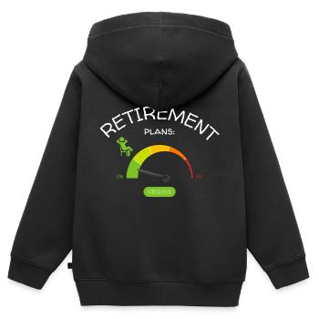Ruhestandspläne: entspanntes niedriges Stresslevel - Kinder Premium Organic Zip Hoodie - Schwarz - Hinten - AI Model Kid Male (0cm)