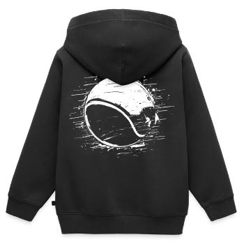 Tennisball Skizze - Kinder Premium Organic Zip Hoodie - Schwarz - Hinten - AI Model Kid Male (0cm)