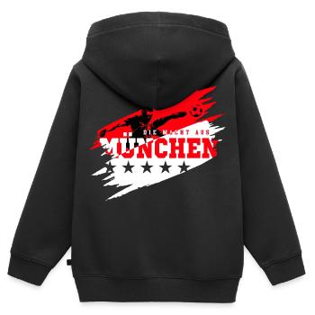 Die Macht aus München Fußball Fan - Kinder Premium Organic Zip Hoodie - Schwarz - Hinten - AI Model Kid Male (0cm)
