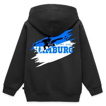 Fußball Hamburg Norden Fan - Kinder Premium Organic Zip Hoodie - Schwarz - Hinten - AI Model Kid Male (0cm)