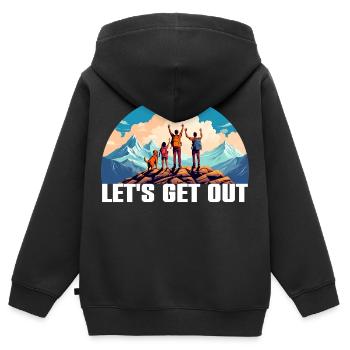Nichts wie raus mit der Familie in die Natur - Kinder Premium Organic Zip Hoodie - Schwarz - Hinten - AI Model Kid Male (0cm)