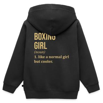 Boxen Boxen Boxen - Kinder Premium Organic Zip Hoodie - Schwarz - Hinten - AI Model Kid Male (0cm)