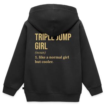 triple saut - Sweat Premium à capuche zippé enfant bio - noir - Dos - AI Model Kid Male (0cm)