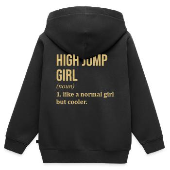 Saut en hauteur Saut en hauteur Saut en hauteur - Sweat Premium à capuche zippé enfant bio - noir - Dos - AI Model Kid Male (0cm)