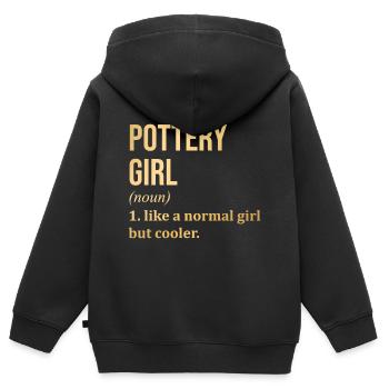 Poterie Poterie Poterie - Sweat Premium à capuche zippé enfant bio - noir - Dos - AI Model Kid Male (0cm)