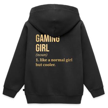 Jeu Jeu Jeu Jeu - Sweat Premium à capuche zippé enfant bio - noir - Dos - AI Model Kid Male (0cm)