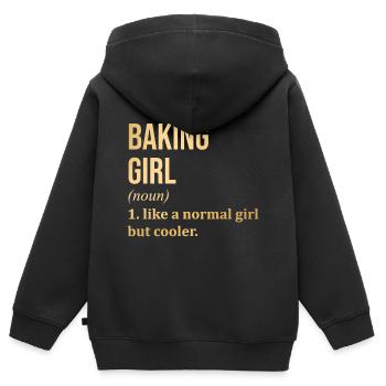 Backen, Backen, Backen, Backen - Kinder Premium Organic Zip Hoodie - Schwarz - Hinten - AI Model Kid Male (0cm)