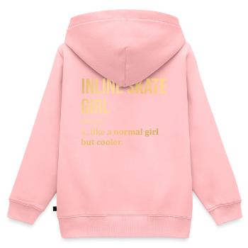 Inline-Skating - Kinder Premium Organic Zip Hoodie - Rosa - Hinten - AI Model Kid Female (0cm)