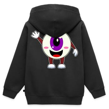Globe oculaire Halloween - Sweat Premium à capuche zippé enfant bio - noir - Dos - AI Model Kid Male (0cm)