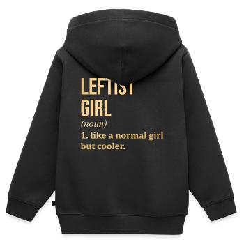 Linker Glauben - Kinder Premium Organic Zip Hoodie - Schwarz - Hinten - AI Model Kid Male (0cm)