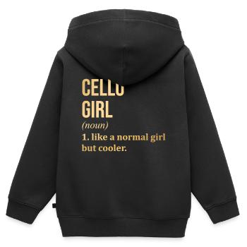Cello Cello Cello - Kinder Premium Organic Zip Hoodie - Schwarz - Hinten - AI Model Kid Male (0cm)