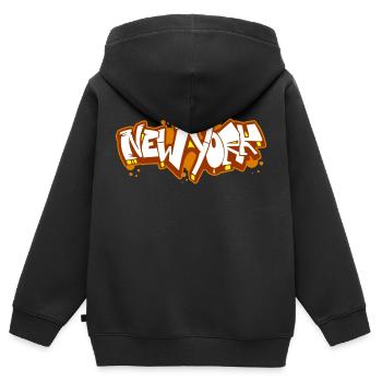 New York Horizontales Graffiti 4 - Kinder Premium Organic Zip Hoodie - Schwarz - Hinten - AI Model Kid Male (0cm)