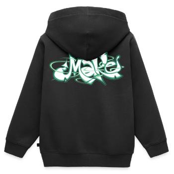 Grünes Wort machen Graffiti - Kinder Premium Organic Zip Hoodie - Schwarz - Hinten - AI Model Kid Male (0cm)