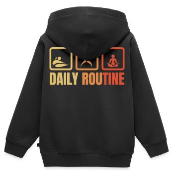 Tägliche Yoga Routine - Kinder Premium Organic Zip Hoodie - Schwarz - Hinten - AI Model Kid Male (0cm)