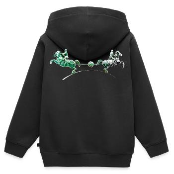 Magdeburg | Magdeburger - Kinder Premium Organic Zip Hoodie - Schwarz - Hinten - AI Model Kid Male (0cm)