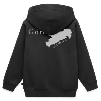 Görlitz - Mein Sachsen - Heimatstadt - Kinder Premium Organic Zip Hoodie - Schwarz - Hinten - AI Model Kid Male (0cm)