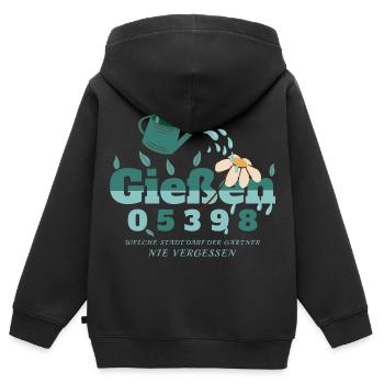 Giessen, Hesse - Sweat Premium à capuche zippé enfant bio - noir - Dos - AI Model Kid Male (0cm)