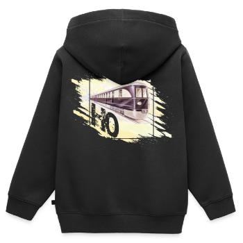 Modèle réduit de chemin de fer H0 Design - Sweat Premium à capuche zippé enfant bio - noir - Dos - AI Model Kid Male (0cm)