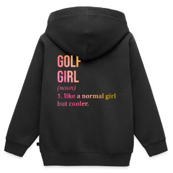 Golf Golf Golf - Sweat Premium à capuche zippé enfant bio - noir - Dos - AI Model Kid Male (0cm)