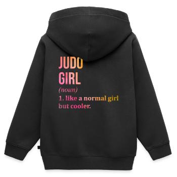 Judo Judo - Sweat Premium à capuche zippé enfant bio - noir - Dos - AI Model Kid Male (0cm)