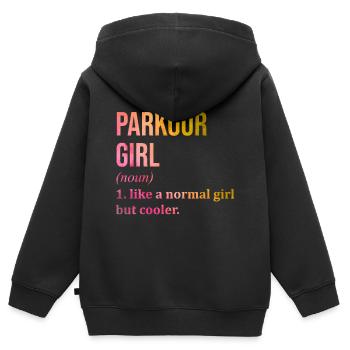 Parkour Parkour Parkour - Kinder Premium Organic Zip Hoodie - Schwarz - Hinten - AI Model Kid Male (0cm)