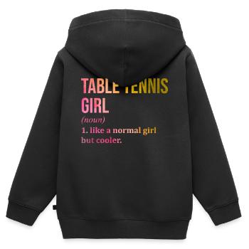 Table Tennis Table Tennis Table Tennis - Kids Premium Organic Zip-up Hoodie - black - Back - AI Model Kid Male (0cm)