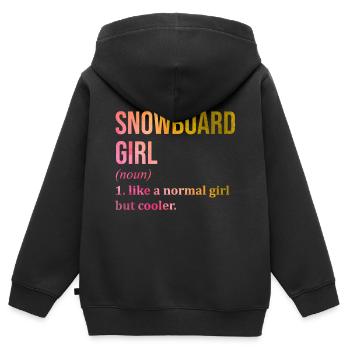 Snowboarden Snowboarden Snowboarden Snowboarden - Kinder Premium Organic Zip Hoodie - Schwarz - Hinten - AI Model Kid Male (0cm)